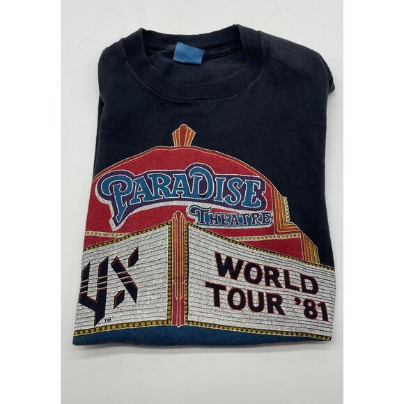 Vtg 80s STYX 81 World Tour At The Paradise Theatre T-Shirt 1981 Concert Tee M - Picture 6 of 7